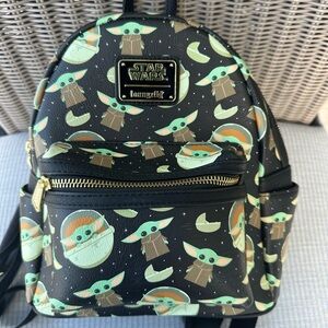 Loungefly Star Wars Black and Green Mini Backpack